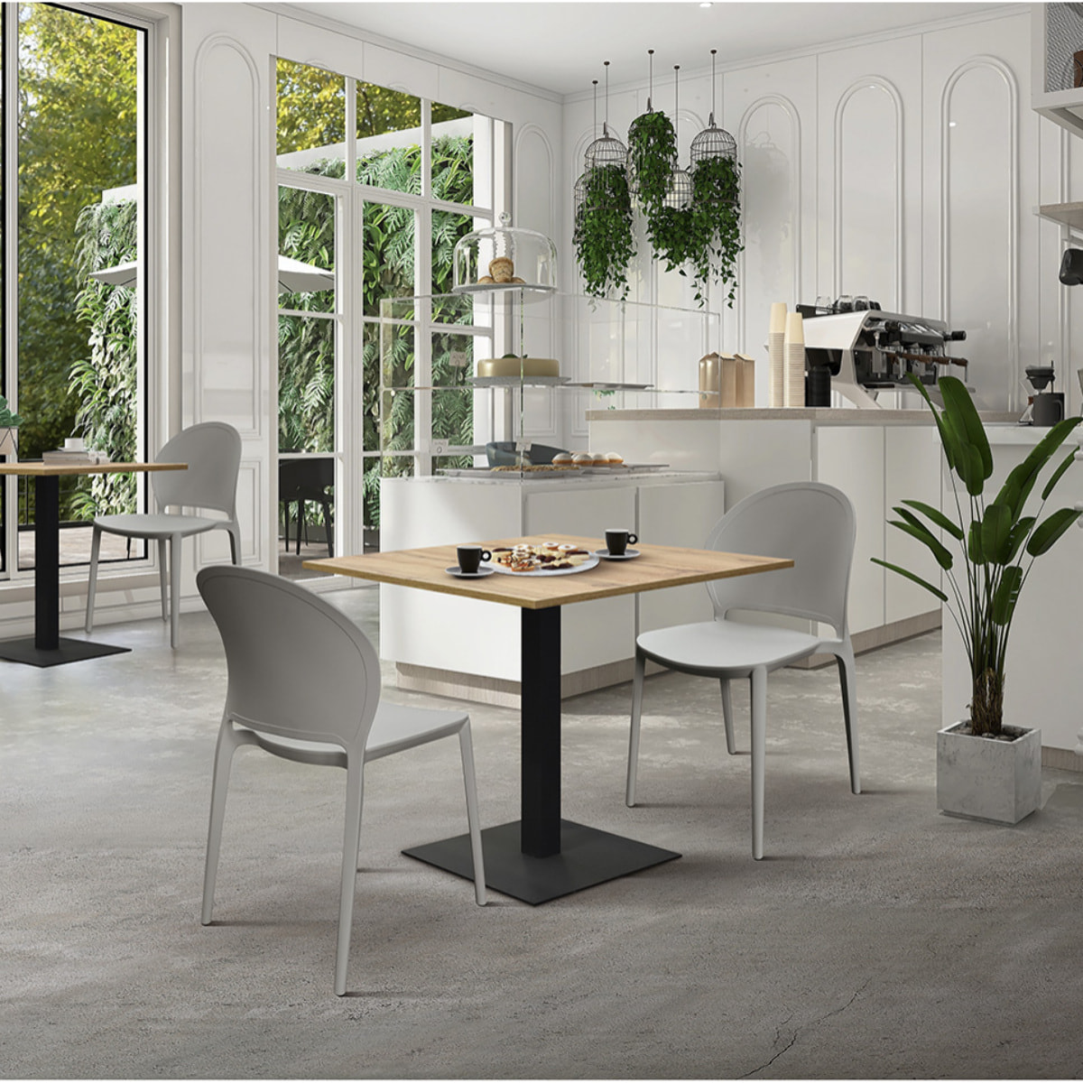 Set di 4 sedie MARBELLA in polipropilene bianco