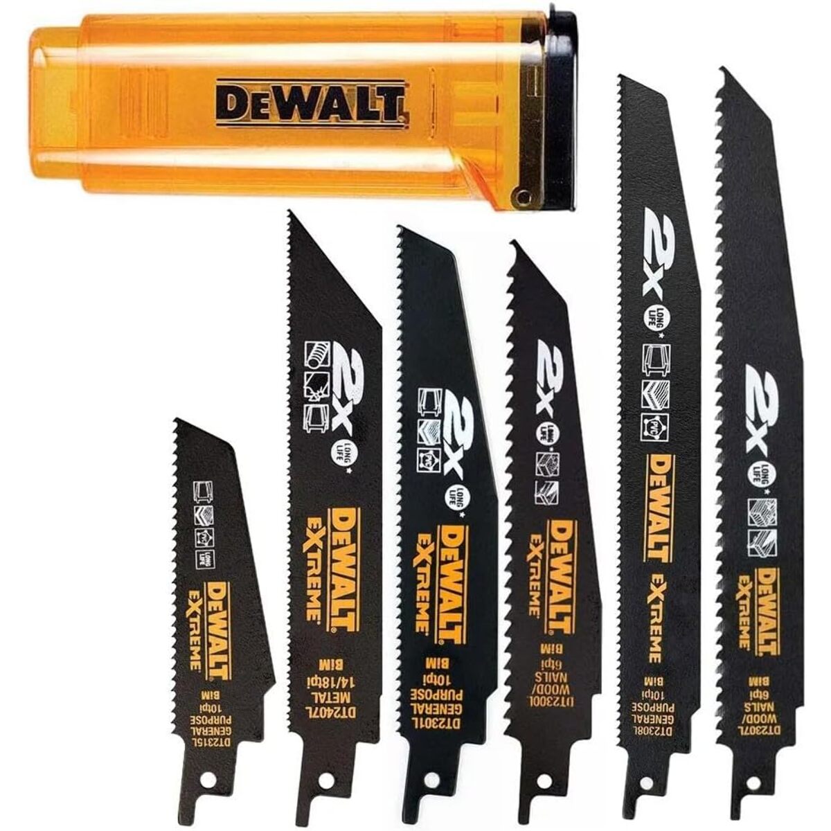 Coffret 6 lames scie sabre - DEWALT - DT2440L-QZ