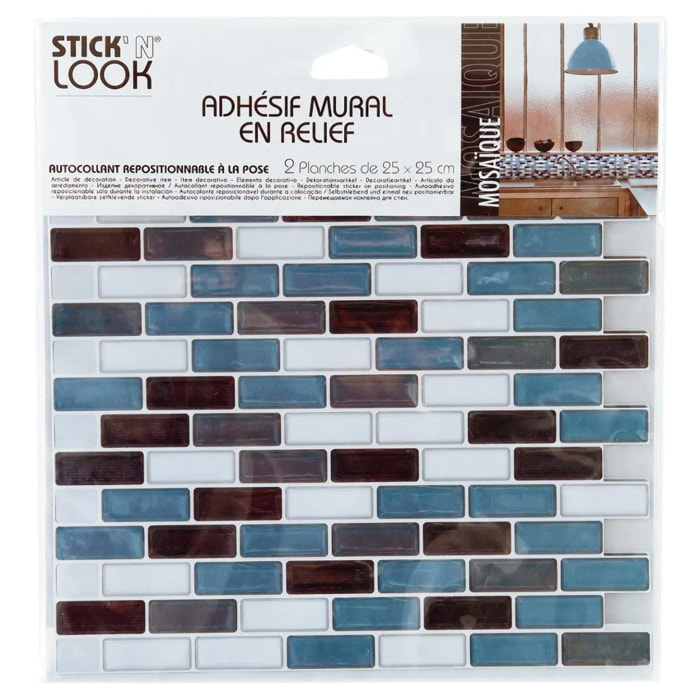 Sticker carrelage rectangulaire D25x25cm en PVC