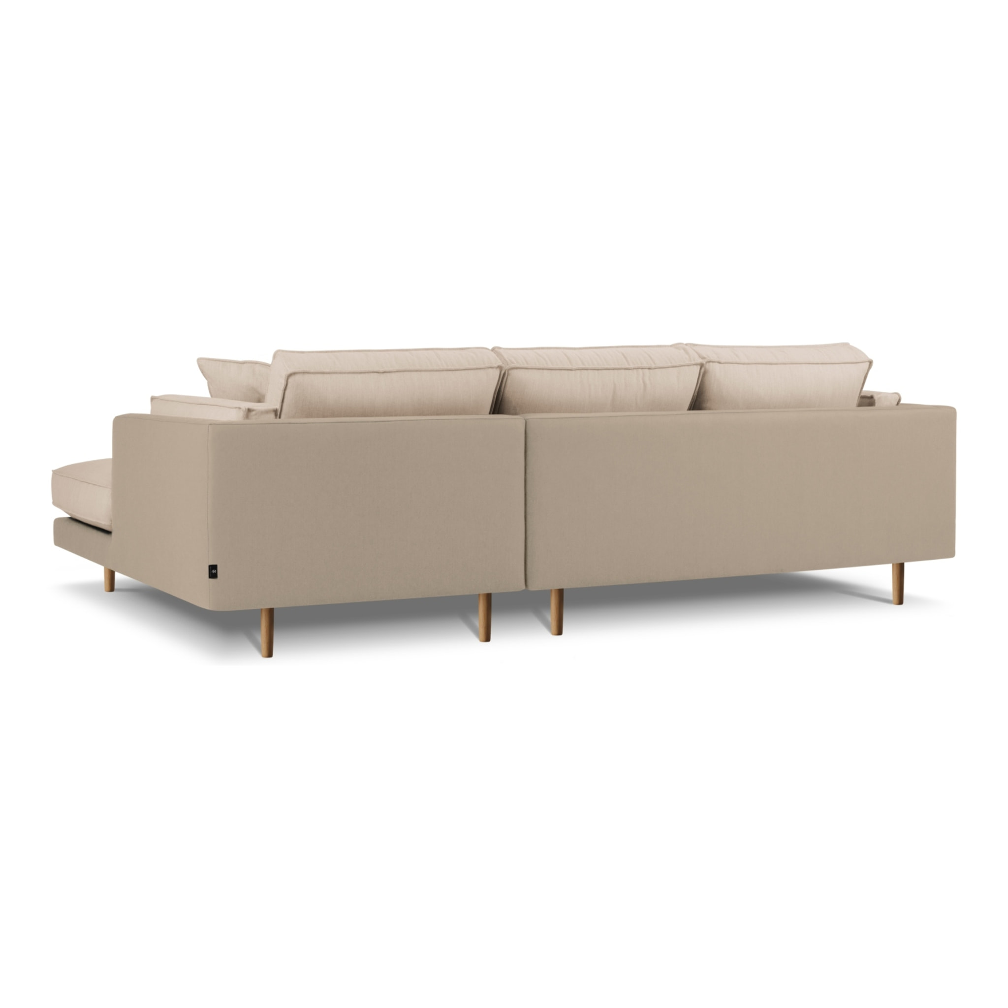 Canapé d'angle droit "Christian" 5 places imitation cuir beige,beige