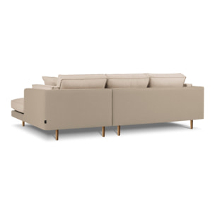 Canapé d'angle droit "Christian" 5 places imitation cuir beige,beige