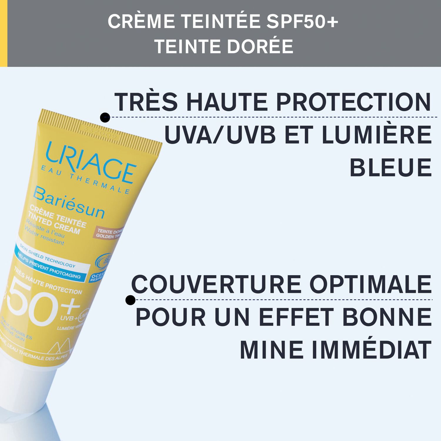 Bariésun SPF50+  - Crème Teintée Teinte Dorée 50 ml