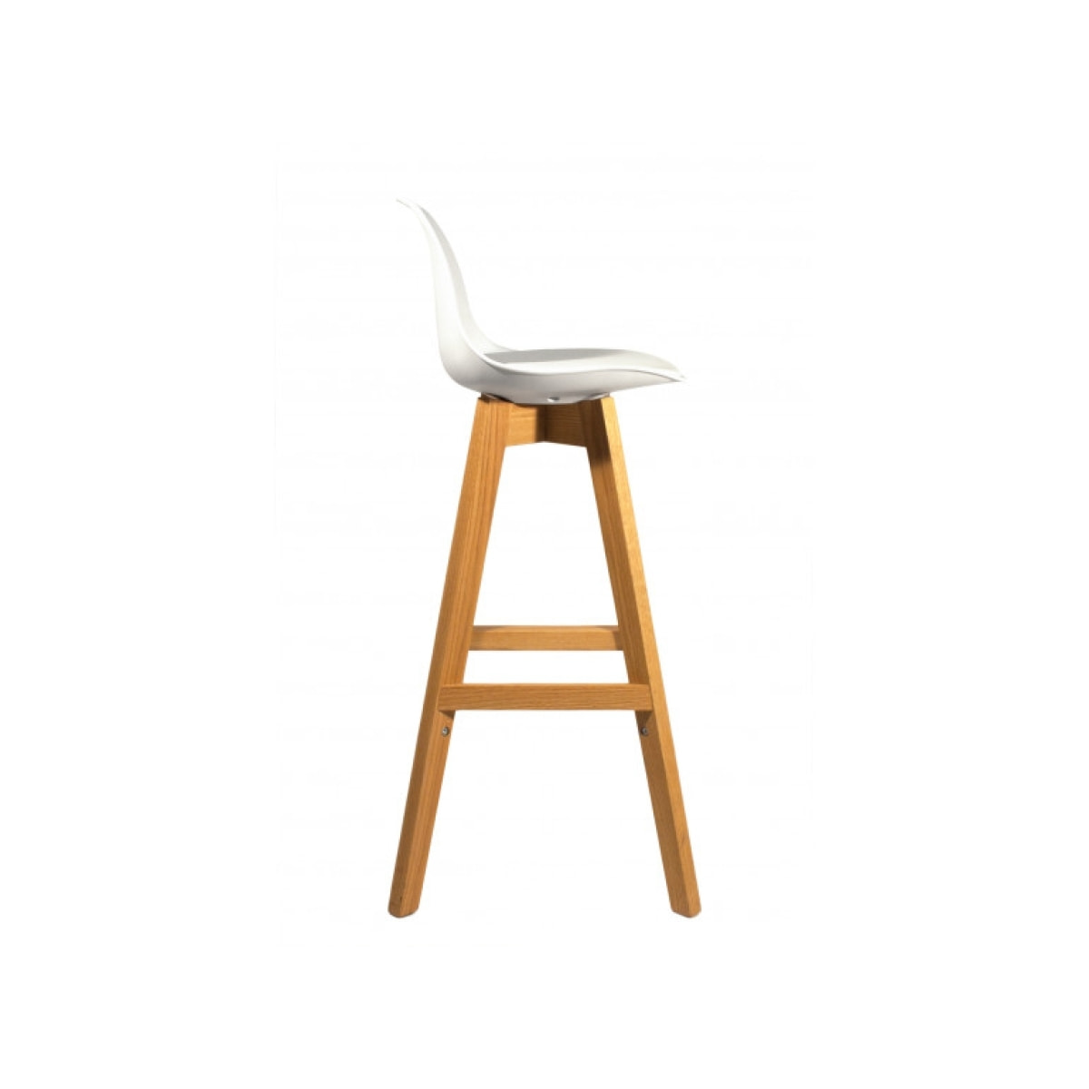 Tabouret de bar en plastique avec piètement bois - 2 coloris - MEL