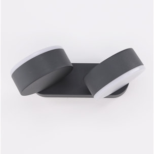 Forlight Aplique LED Pale 21W IP54 Blanco Neutro 4000K, Regulable ON-OFF, Acabado Gris Urbano