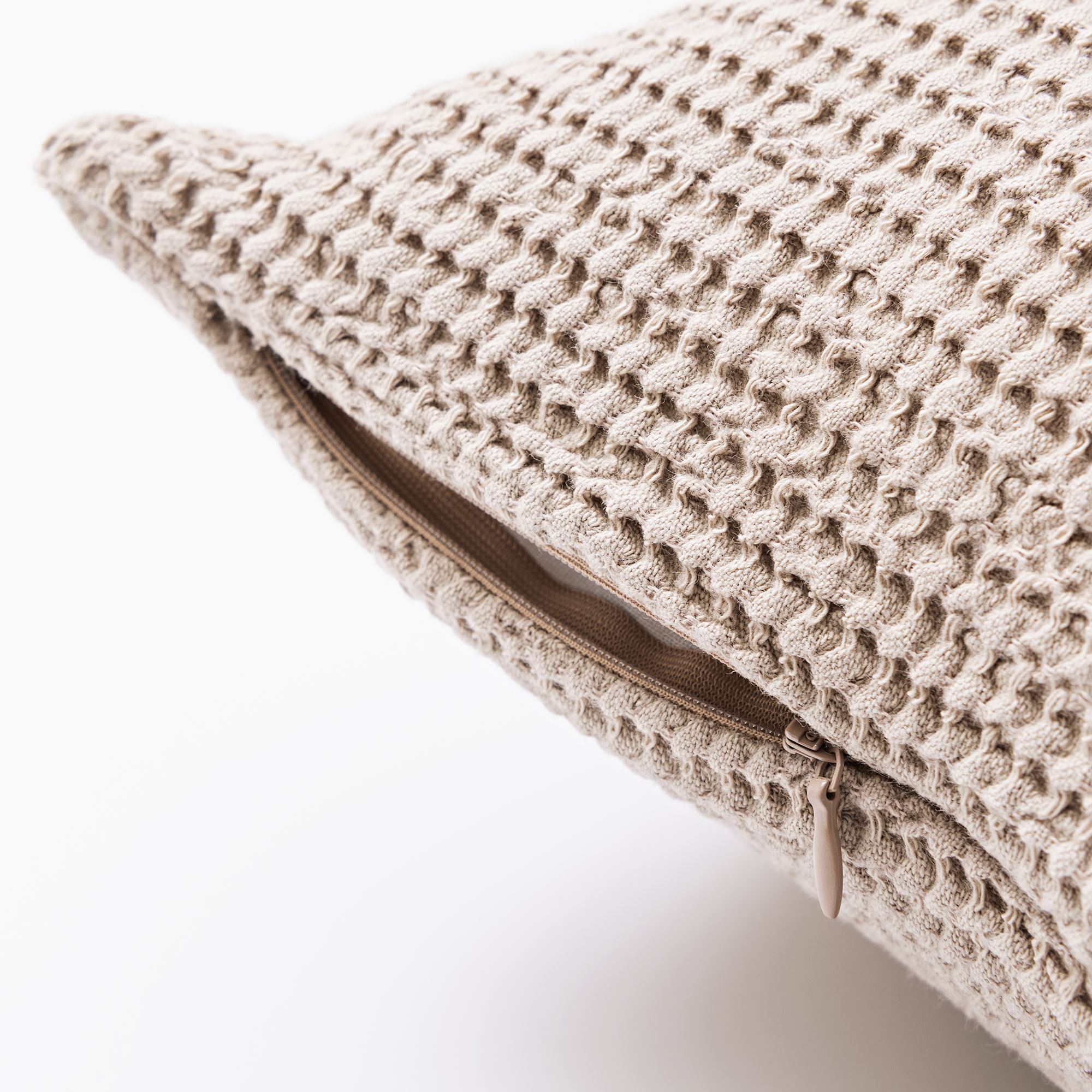 Set de 2 cojines waffle 45x45cm de 320gsm color beige scalpers home