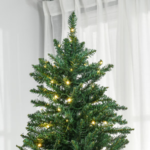 Sapin de Noël artificiel lumineux LED x 700 blanc chaud + support pied Ø 132 x 210H cm 2154 branches vert