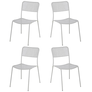 Set 4 sedie da giardino motivo floreale grigio - Aura