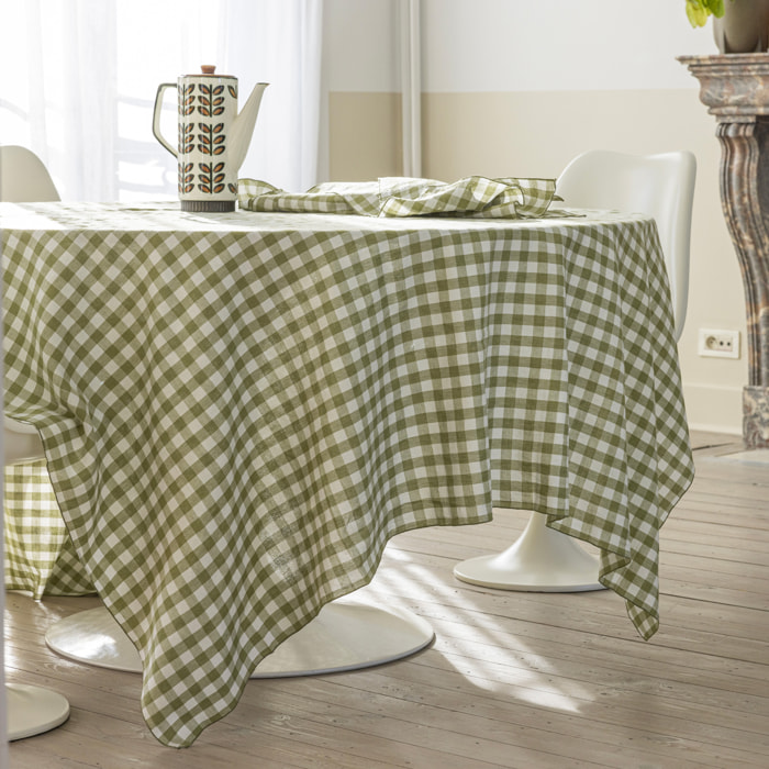 Nappe de table en chanvre et coton mélangés, PASSION VICHY