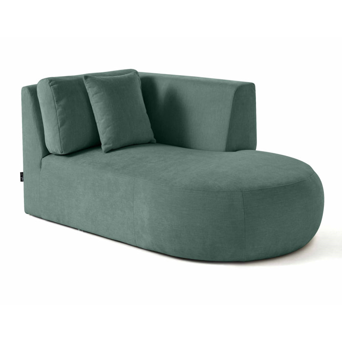 Santorini - module d'assise méridienne droit - en tissu texturé - Vert