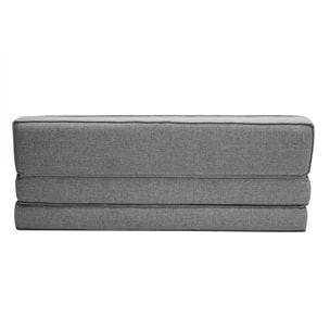 Chauffeuse 2 places convertible en tissu gris clair KATY