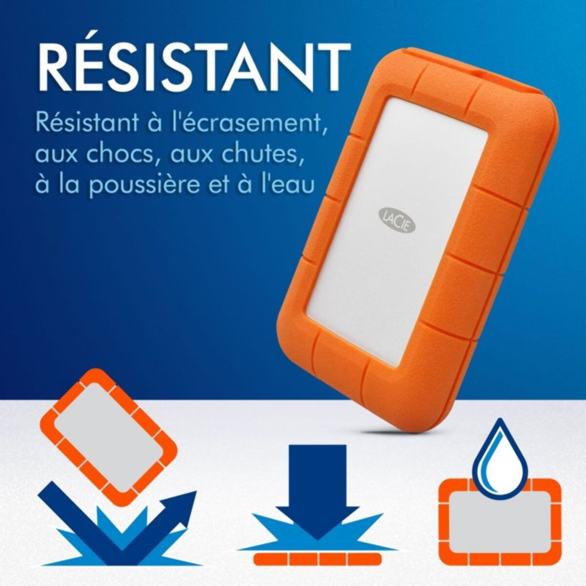 Disque dur externe LACIE 1To Rugged Mobile USB C