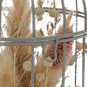 Cage "Lumière d'hiver" en métal H20cm gris