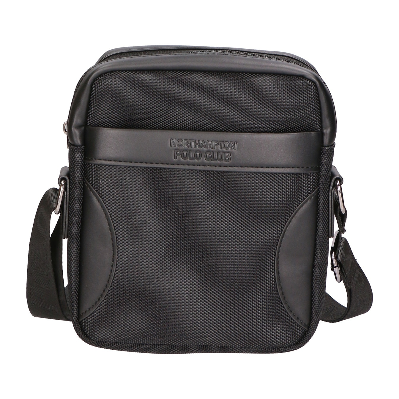 Borsa a tracolla uomo - Modello False - Pelle vegana e nylon - 18.0 x 21.0 x 4.0 cm