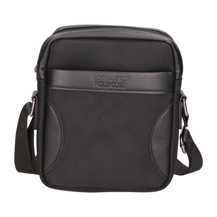 Borsa a tracolla uomo - Modello False - Pelle vegana e nylon - 18.0 x 21.0 x 4.0 cm