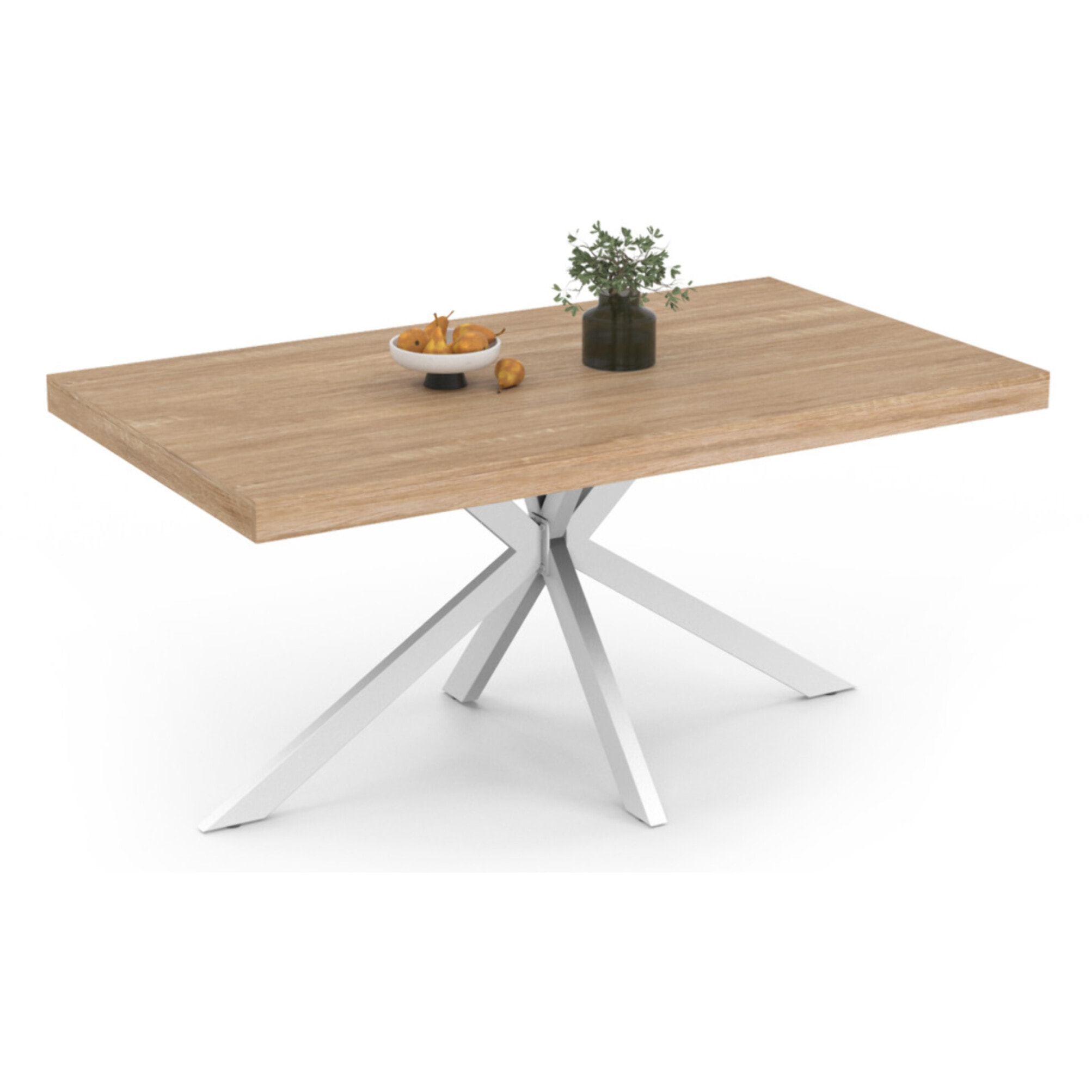 Table à manger Spider bois et blanc 160cm
