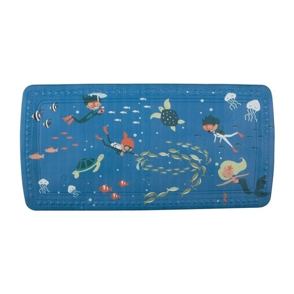 Tapis Fond de baignoire PVC SCUBA DIVER 71x36cm Bleu Spirella