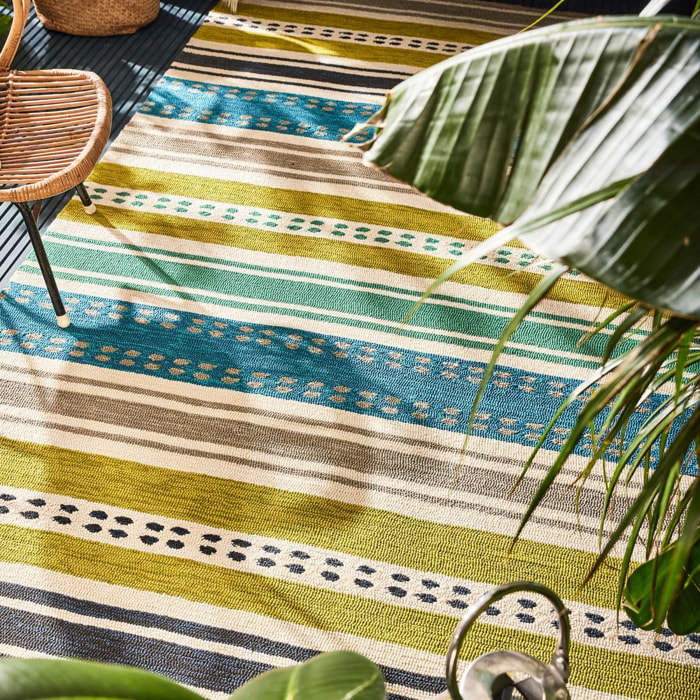 Tapis extérieur tissé kilim rectangle NUITORD