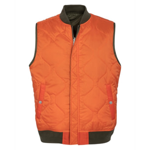 MA-V SLEEVELESS REVERSIBLE BOMBERS WITH  SCHOTT VELCRO 100% NYLON Verde