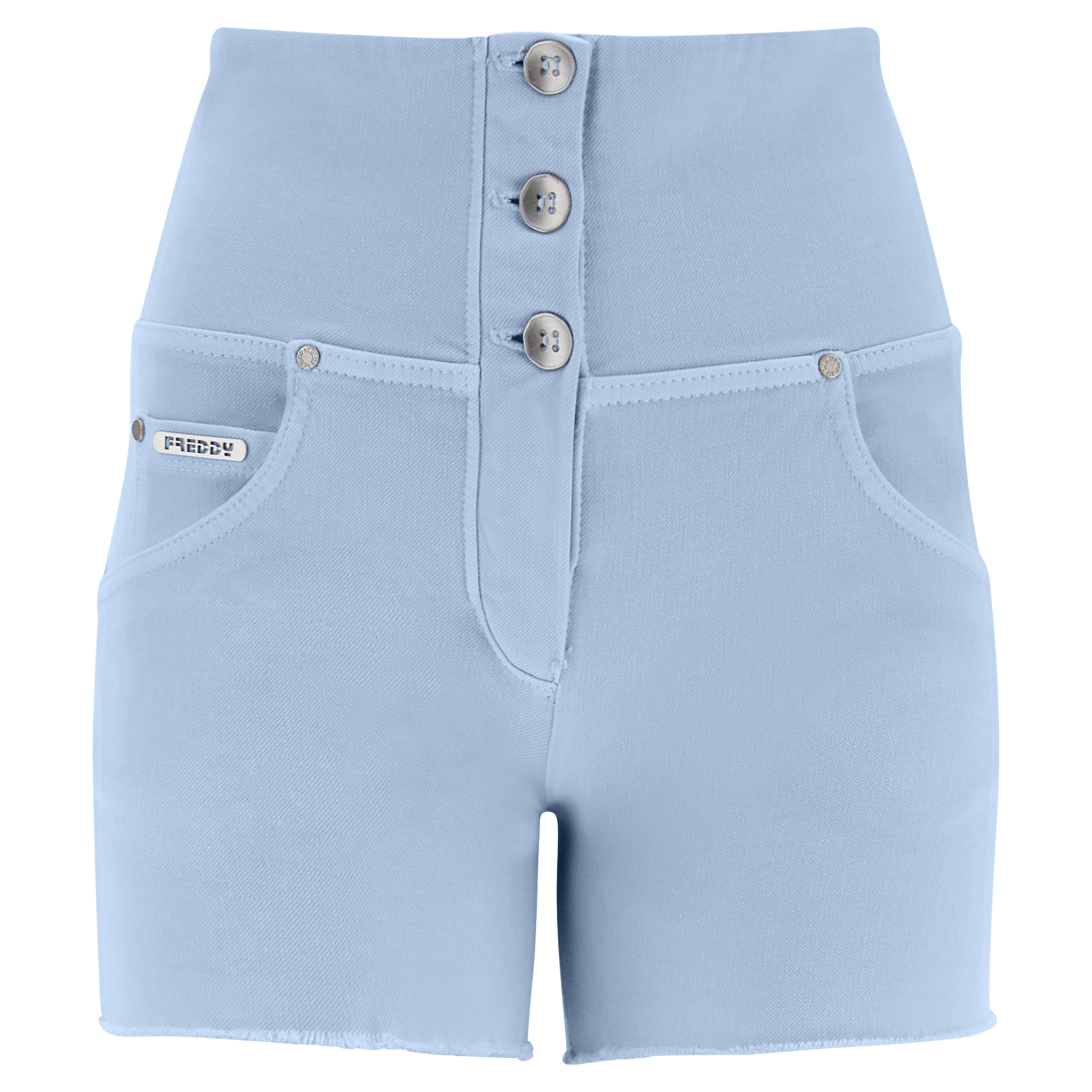 Shorts push up WR.UP® in gabardine vita alta e taglio vivo