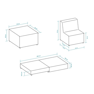 Puff Cama Marmota con Viscoelástica - Sillón Cama Plegable y Convertible - Diseño Elegante y Versátil para Visitas - Tejido de Alta Calidad - 3 Años de Garantía