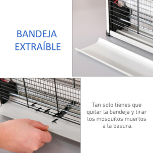 Outsunny Lámpara Antimosquitos Eléctrico 30W Mata Moscas Eléctrico Interior con Luz UV Efecto 60 m² para Jardín Terraza Patio 48,5x8,5x26,5 cm Plata