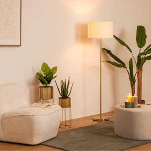 Lampadaire droit  Tina bouclette pied doré H150cm