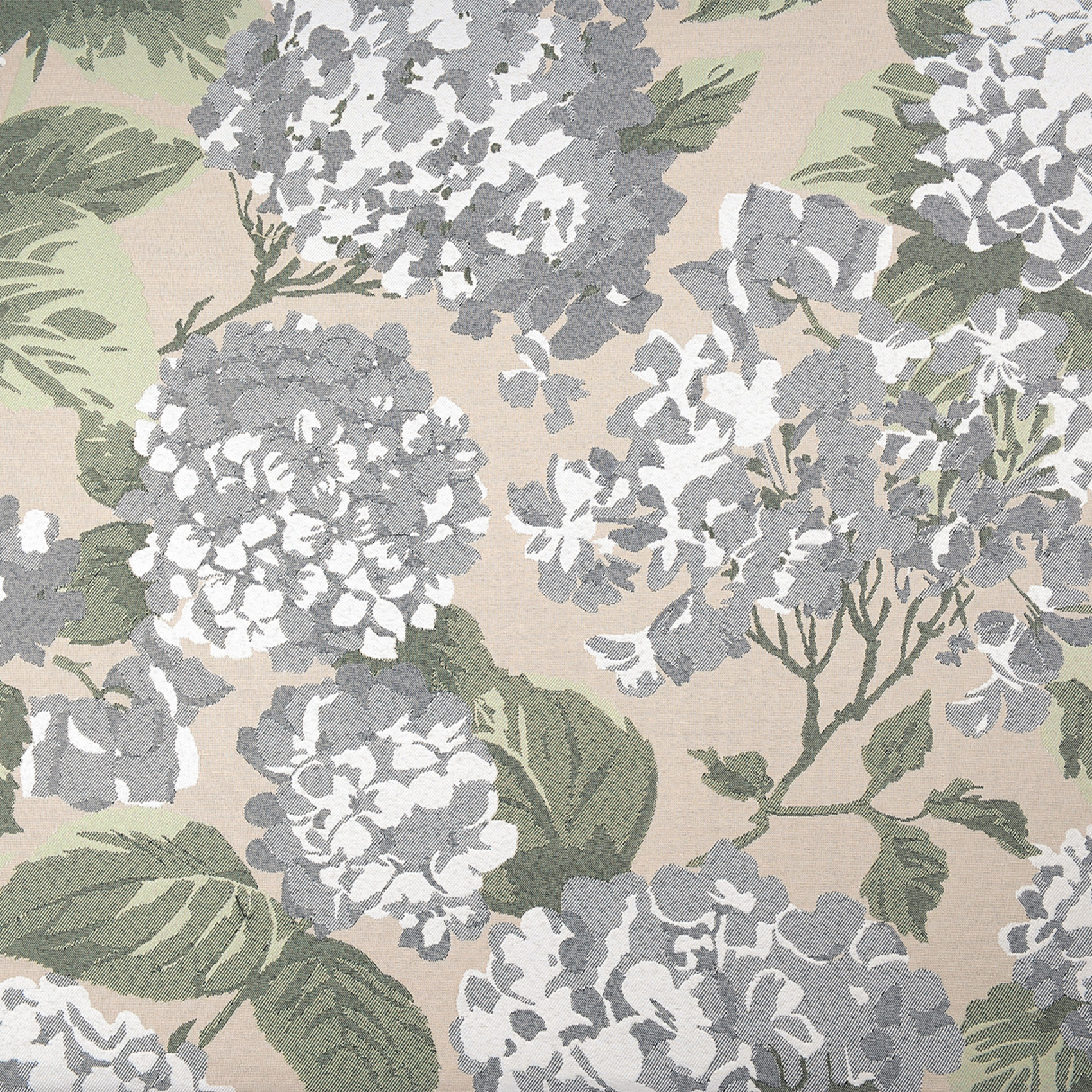 Rideau jacquard à motif hortensia - Beige