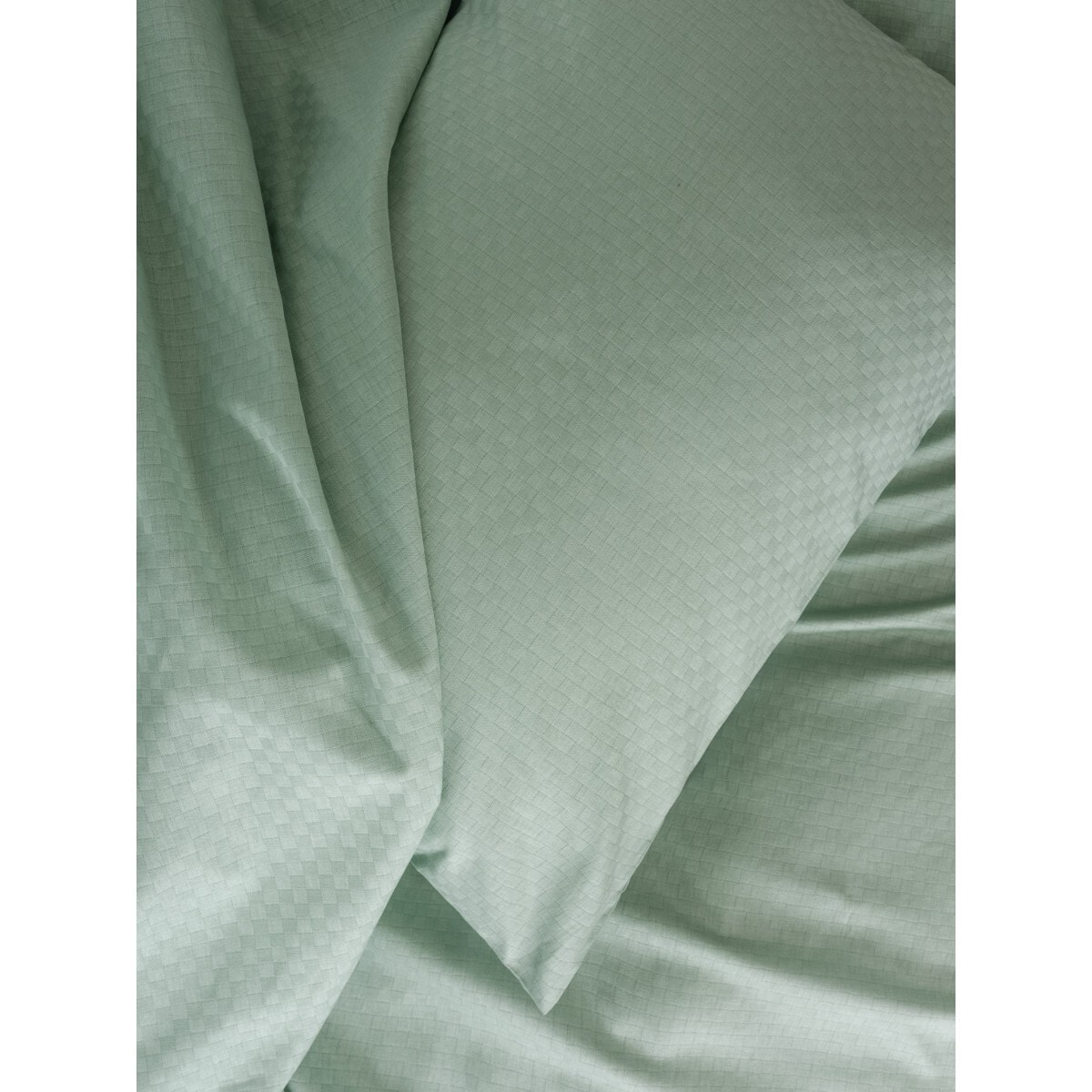 Parure housse de couette et taie(s) d'oreiller coton uni jacquard