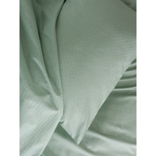 Parure housse de couette et taie(s) d'oreiller coton uni jacquard