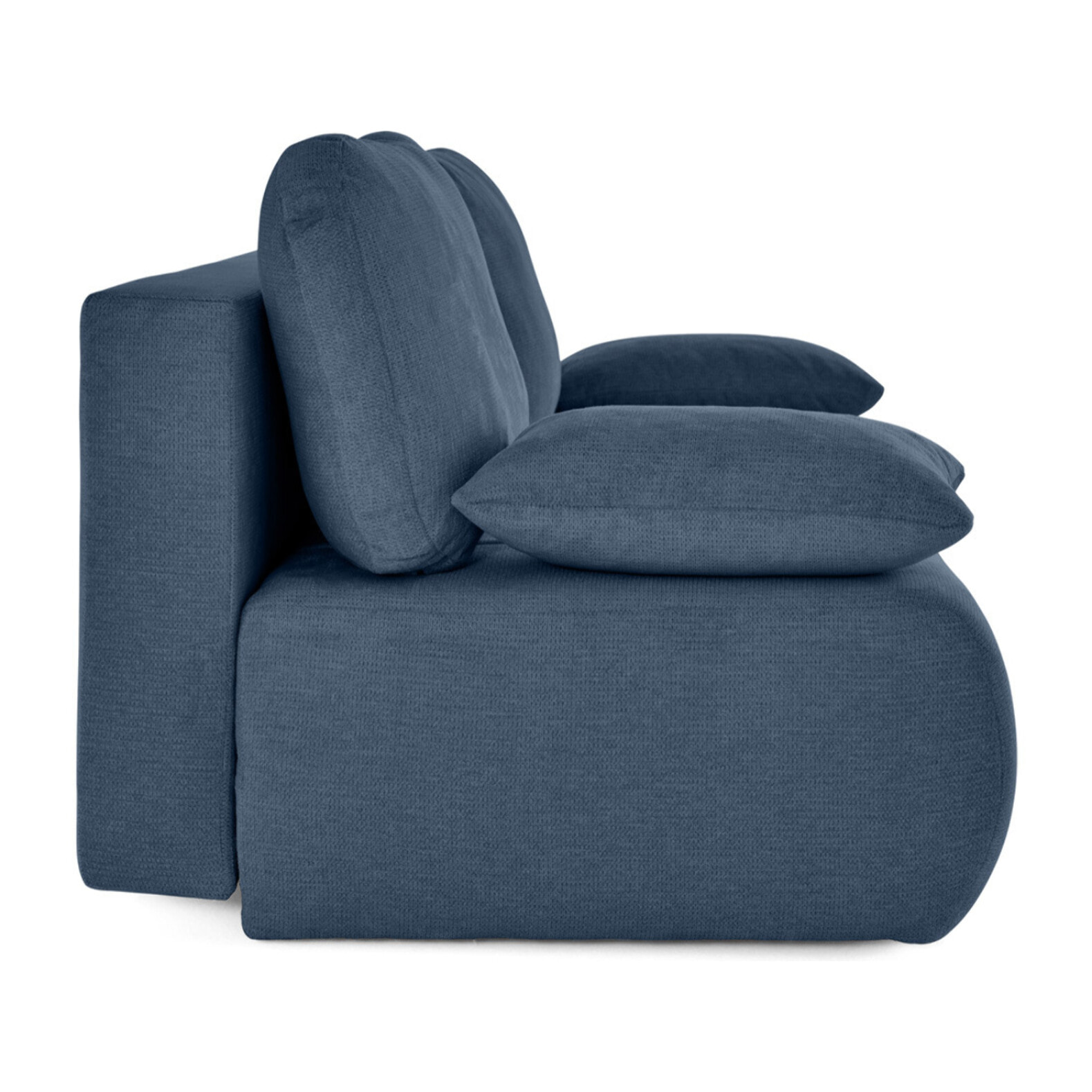 Harper - canapé 3 places convertible avec coffre en tissu texturé - Bleu