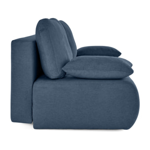 Harper - canapé 3 places convertible avec coffre en tissu texturé - Bleu