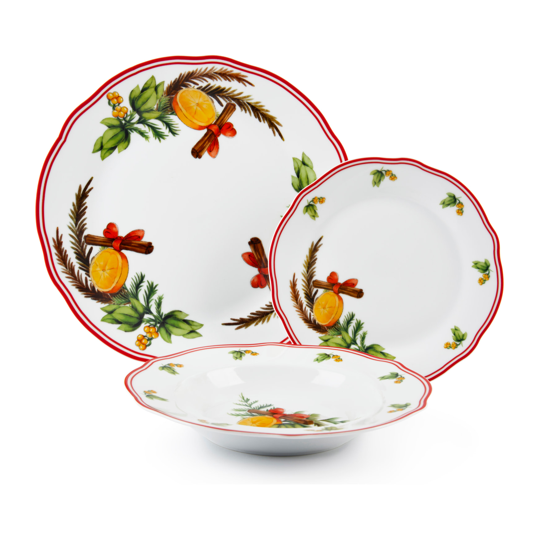 Service 18 assiettes Excelsa Cinnamon, porcelaine, multicolore