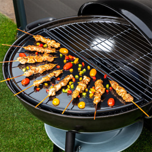 Plancha demi-lune en fonte émaillée pour barbecue Kettle