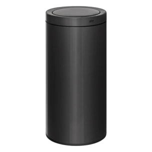 Poubelle automatique "Delta" en métal noir 40L