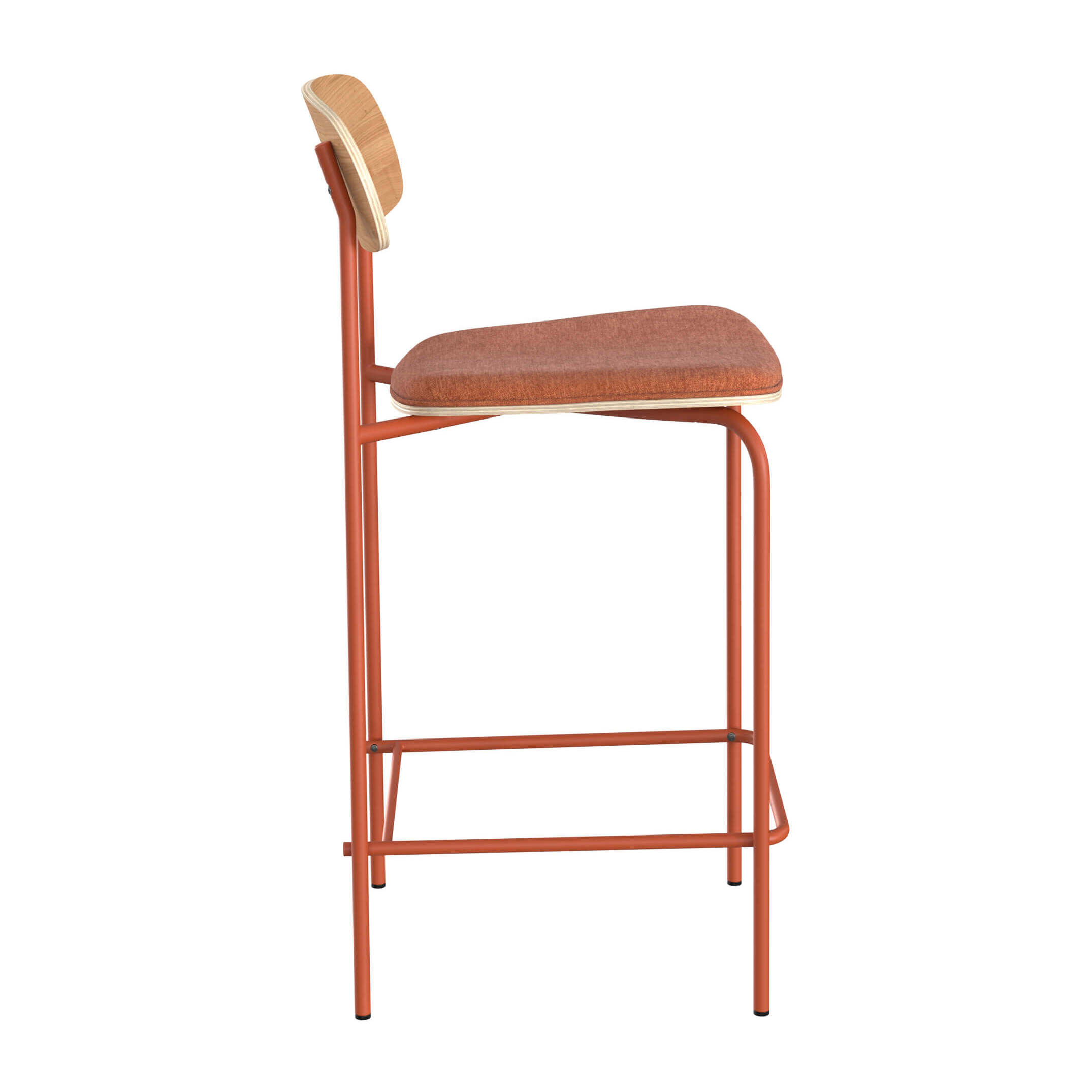 Lot de 2 chaises pour îlot central en tissu terracotta 65 cm - Alba