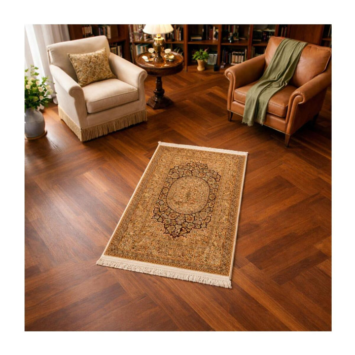 Authentique Tapis d'Orient fait main en rayonne NOVI