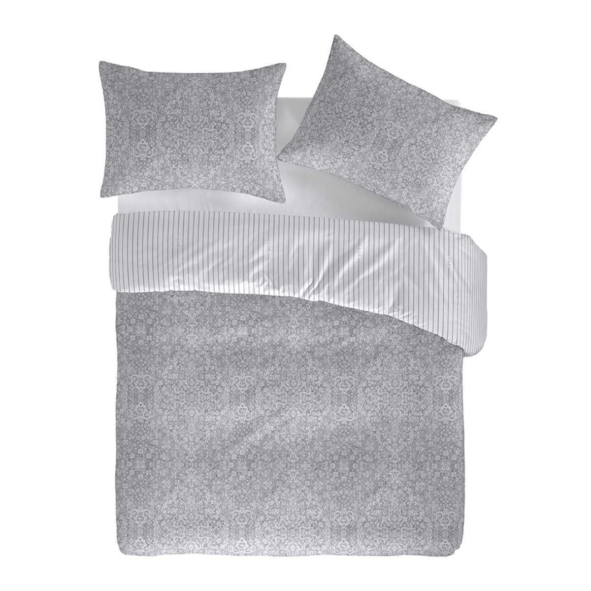 Funda nórdica reversible El Caballo GIRALDA/AMAZONA Gris - 100% algodón -