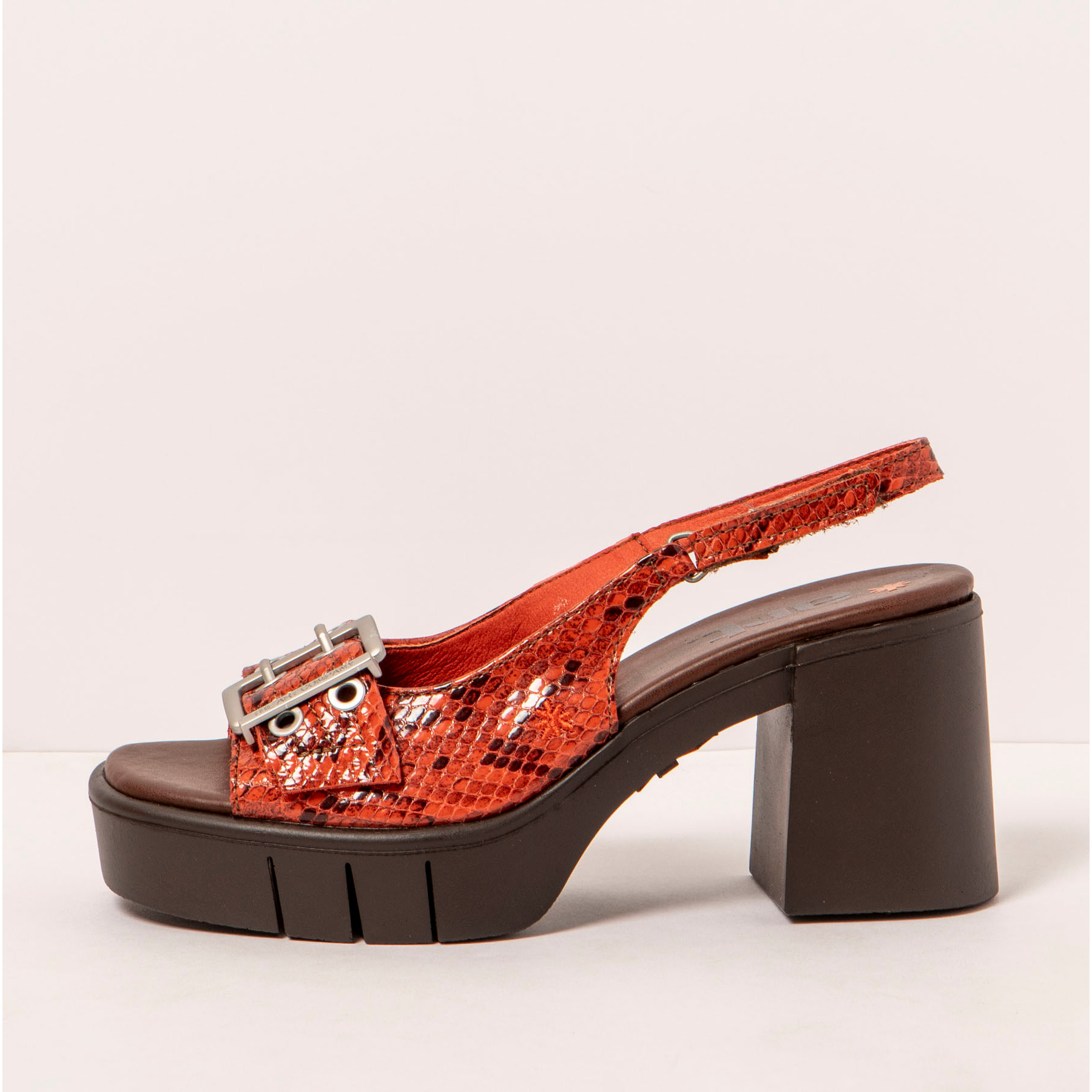 Sandalias con tacón 1994 SNAKE TEJA/ EIVISSA color Teja