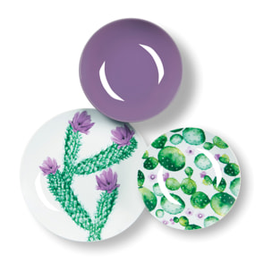 Service de table 18 pièces Excelsa – Color Cactus, Porcelaine Multicolore