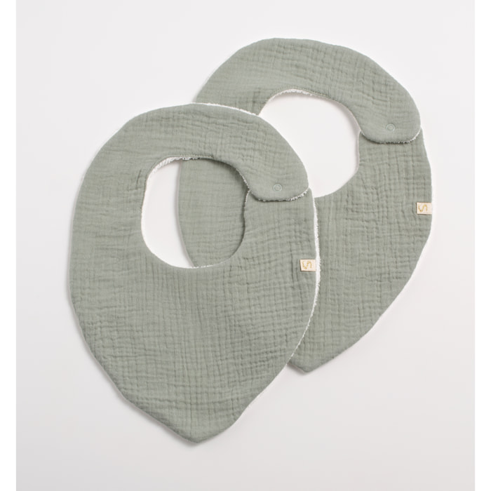 Lot de 2 bavoirs en gaze de coton