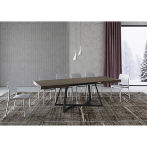 Table extensible 90x140/400 cm Booster taupe pieds anthracite