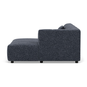Curtis - canapé d'angle droit 4 places sans accoudoir en tissu texturé - Bleu