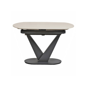Table extensible ovale 120/180 en céramique effet bois - VESSEL