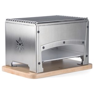 Braséro Bron Coucke Foyer 1 coté fermé pour utilisation extérieur (BBQ de table)