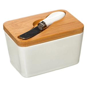 Beurrier céramique avec couteau "Seramik" blanc