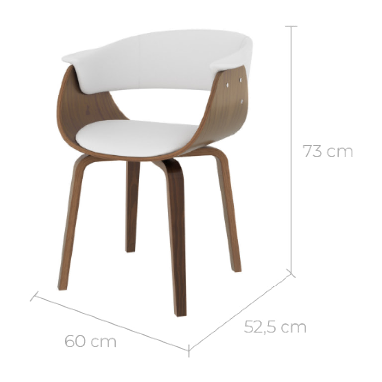 Chaise en cuir synthétique blanc - Piada