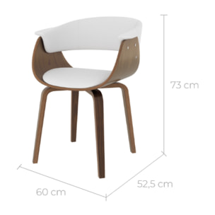 Chaise en cuir synthétique blanc - Piada