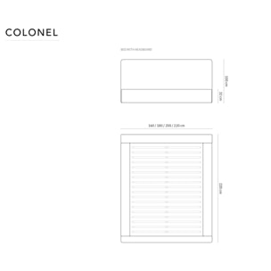 Lit coffre avec tête de lit "Colonel" 200x200cm en chenille vert bouteille