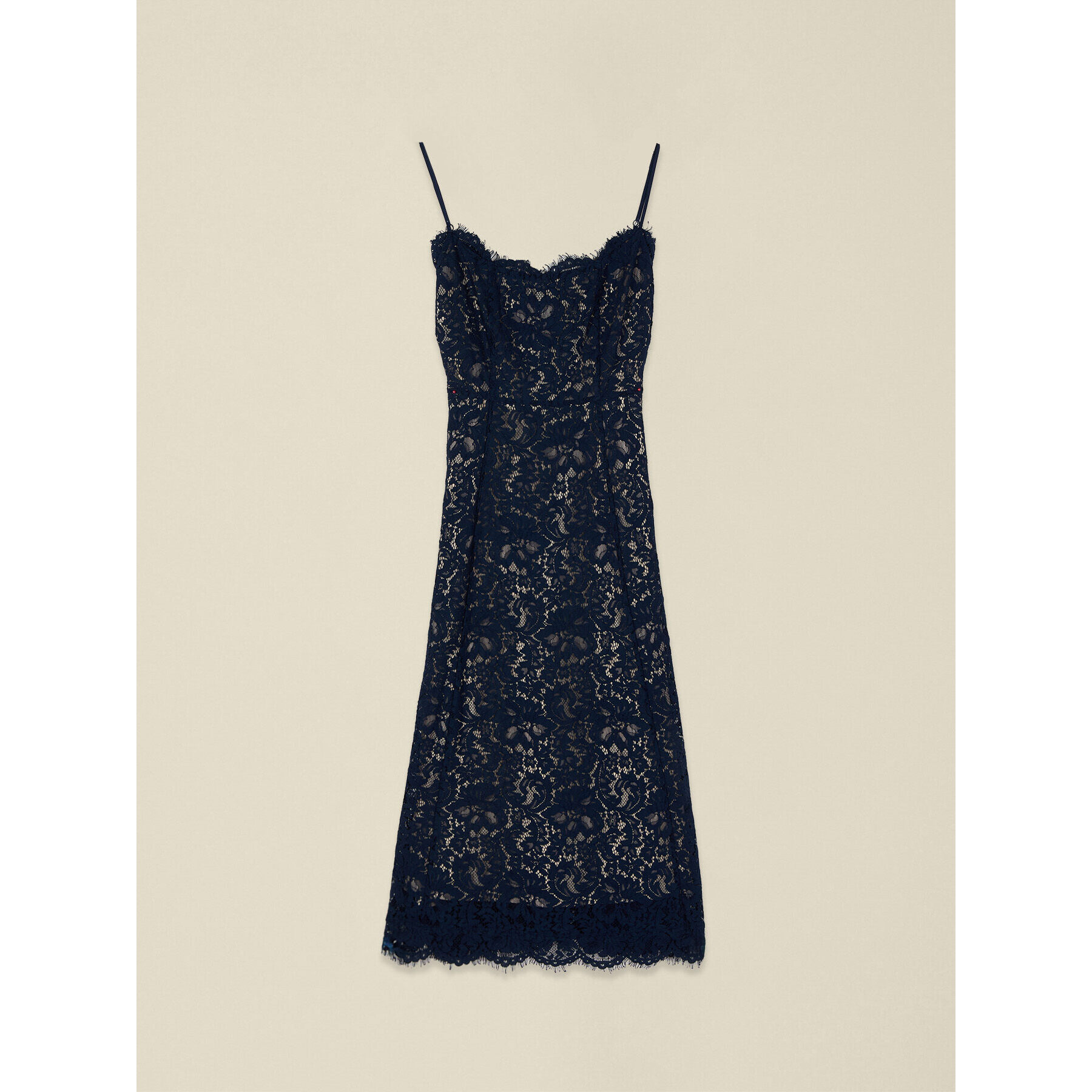 Oltre - Vestito midi in pizzo - Blu