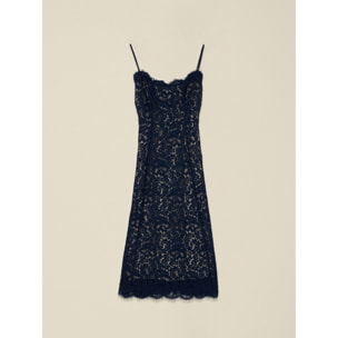 Oltre - Vestito midi in pizzo - Blu
